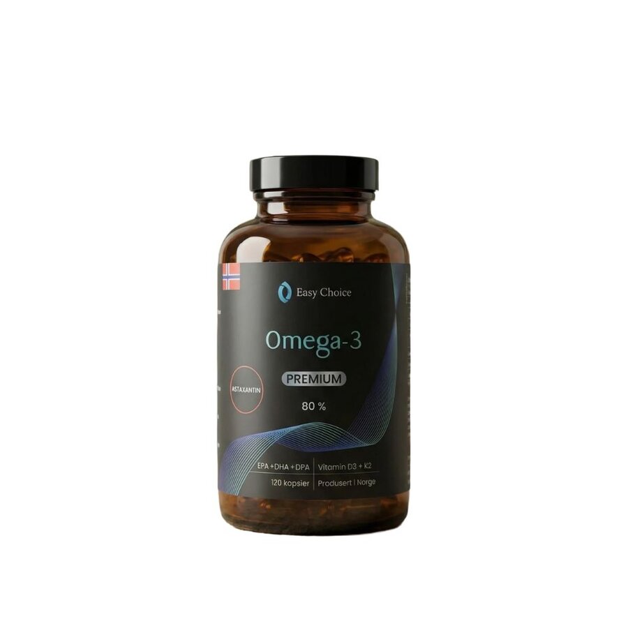 Easy Choice omega 3 premium 80% + astaxantin 120 kapsler