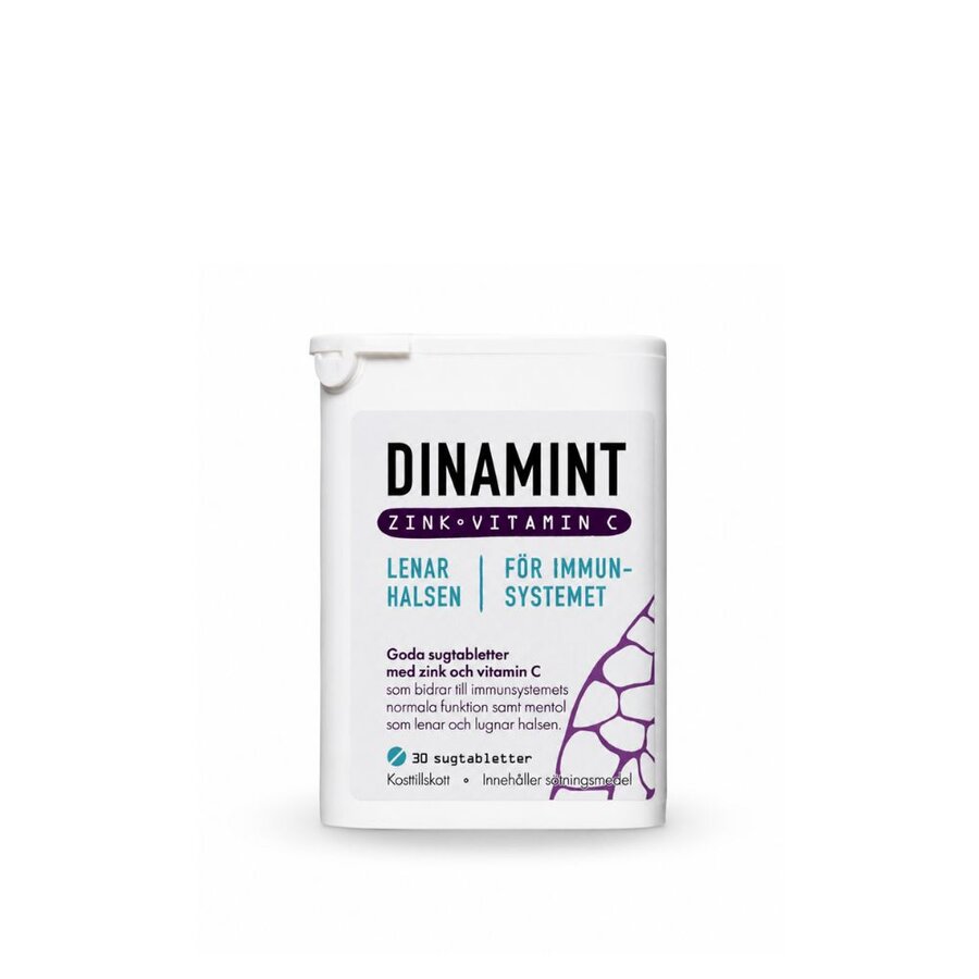 Dinamint vitamin C med sink 30 sugetabletter