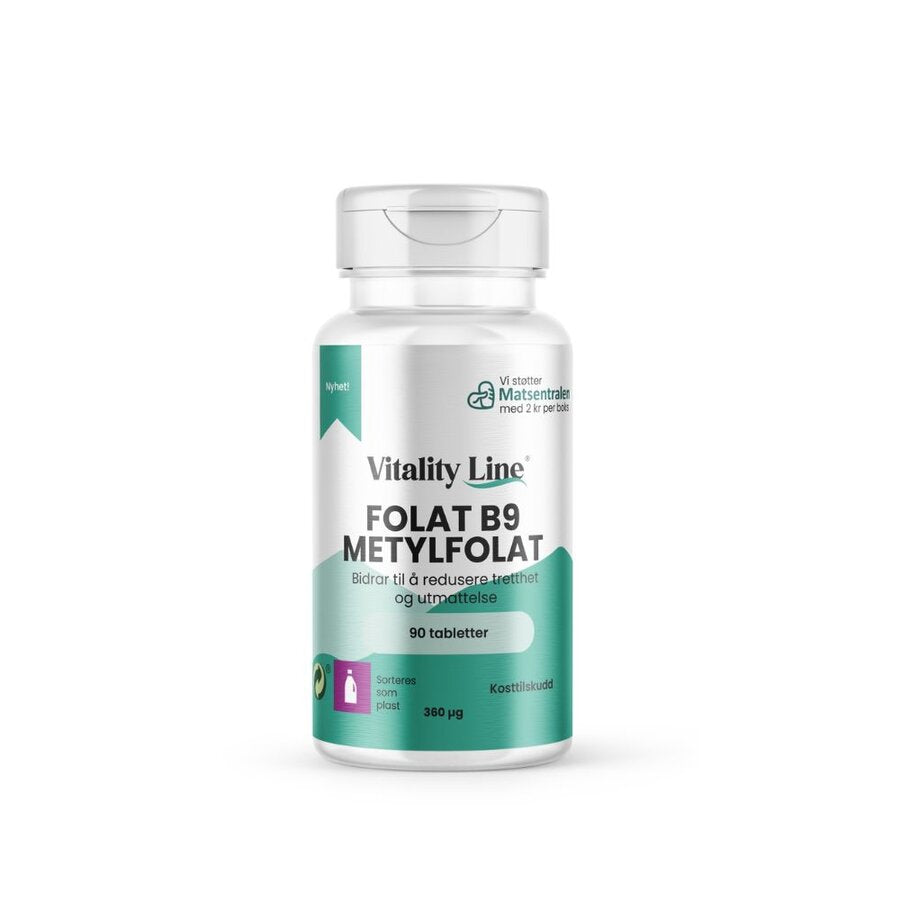 Vitality Line B9 methylfolat 90 tabletter