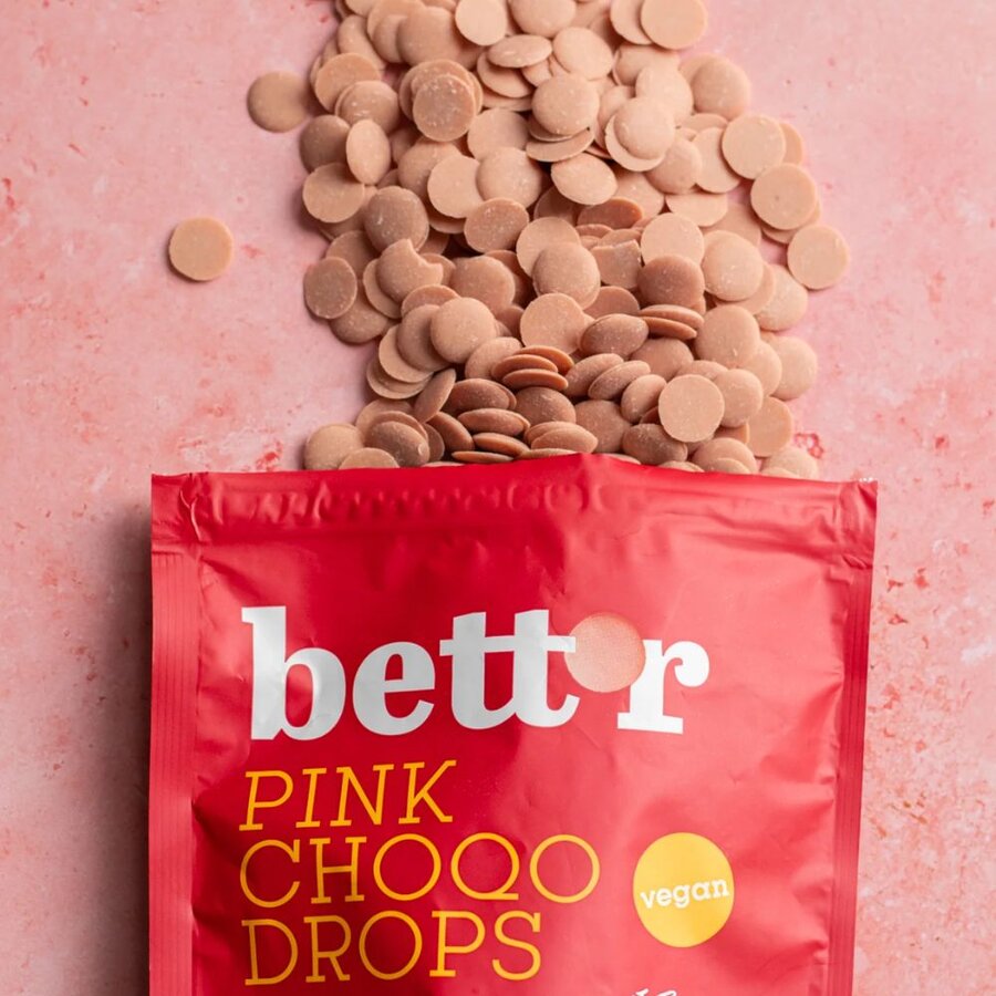 Bett’r rosa sjokoladeknapper med jordbær 200 g