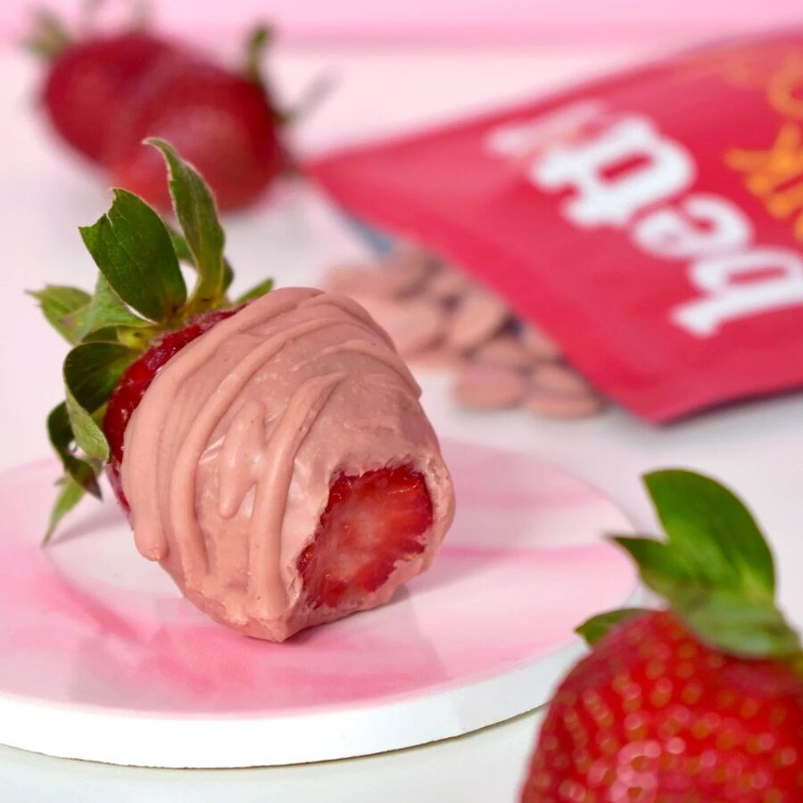 Bett’r rosa sjokoladeknapper med jordbær 200 g