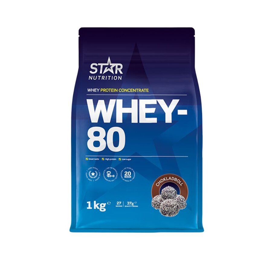 Star Nutrition whey-80 chokladboll 1 kg