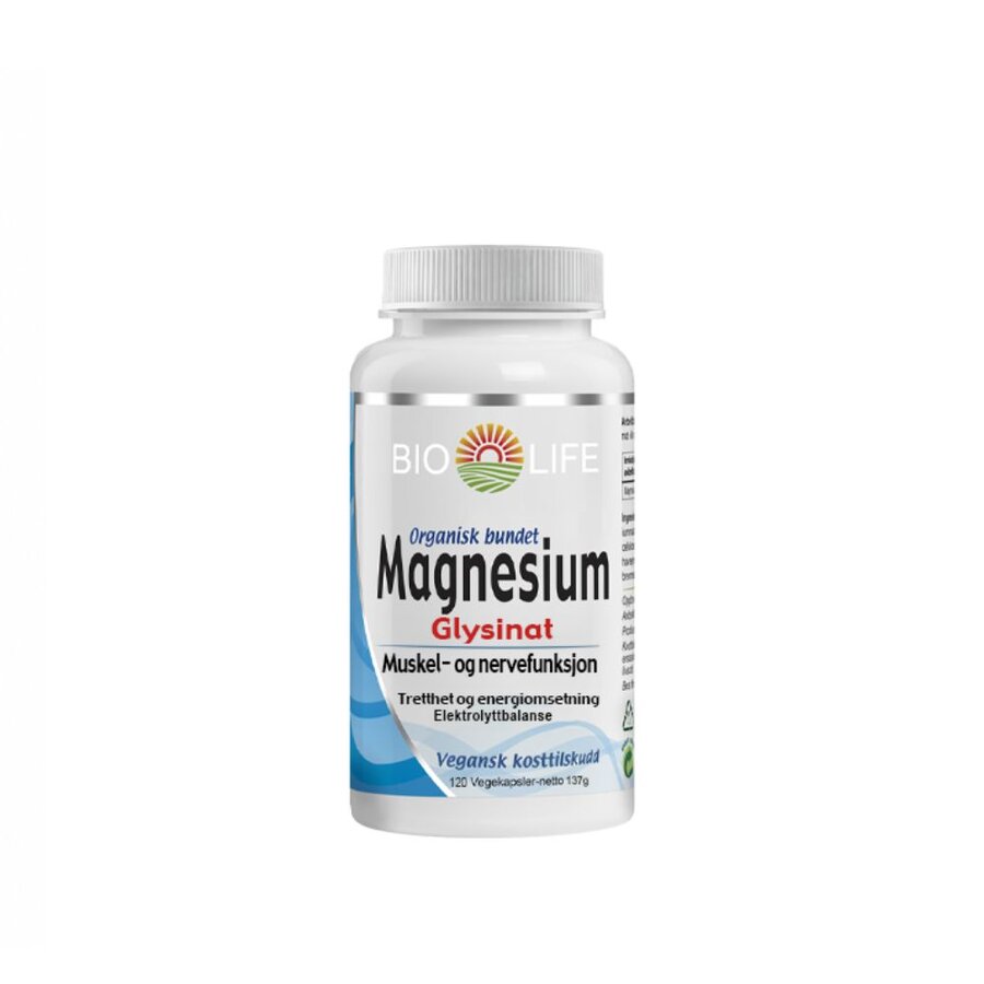 Bio Life Magnesium Glysinat 120 kapsler