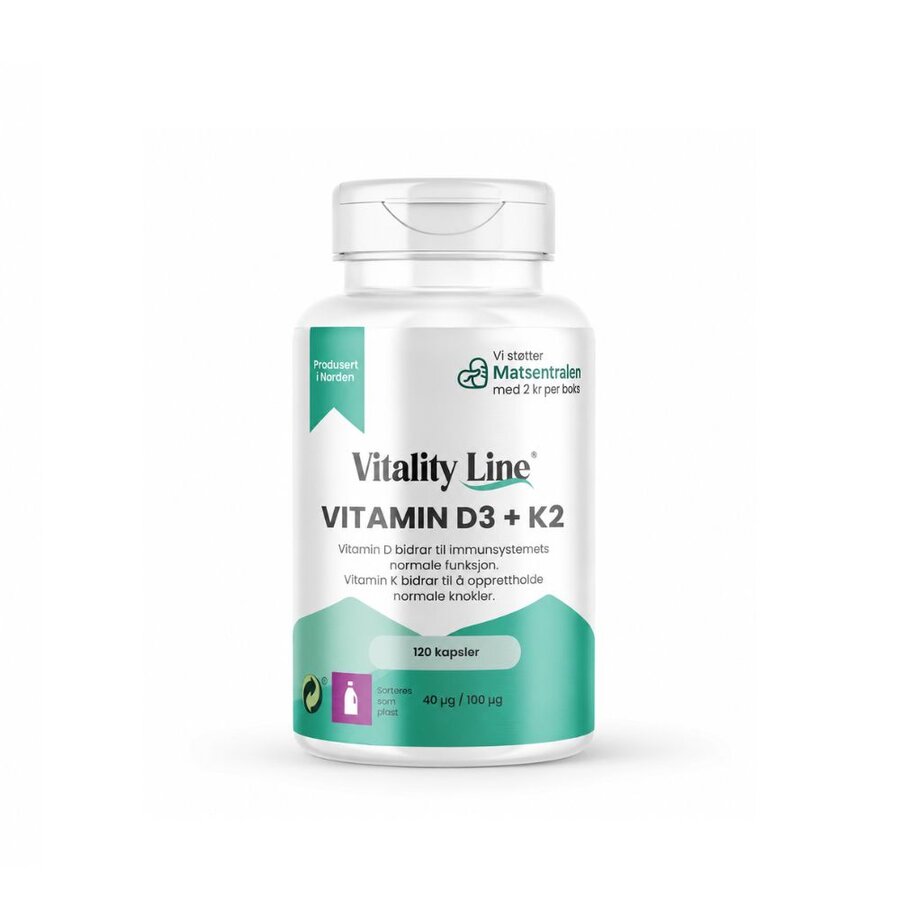 Vitality Line D3 & K2 120 kapsler