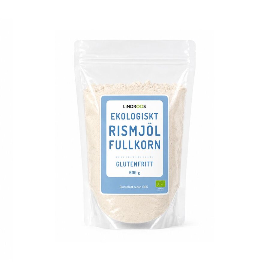 Lindroos økologisk rismel fullkorn 600 g