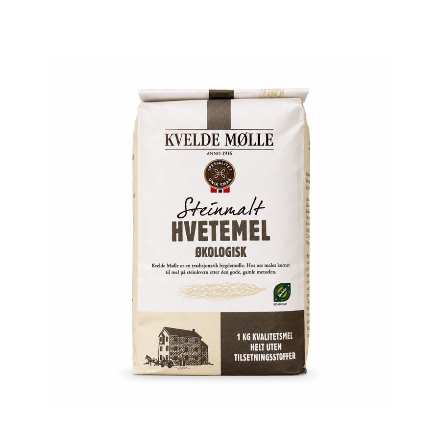 Kvelde økologisk siktet hvetemel 1 kg