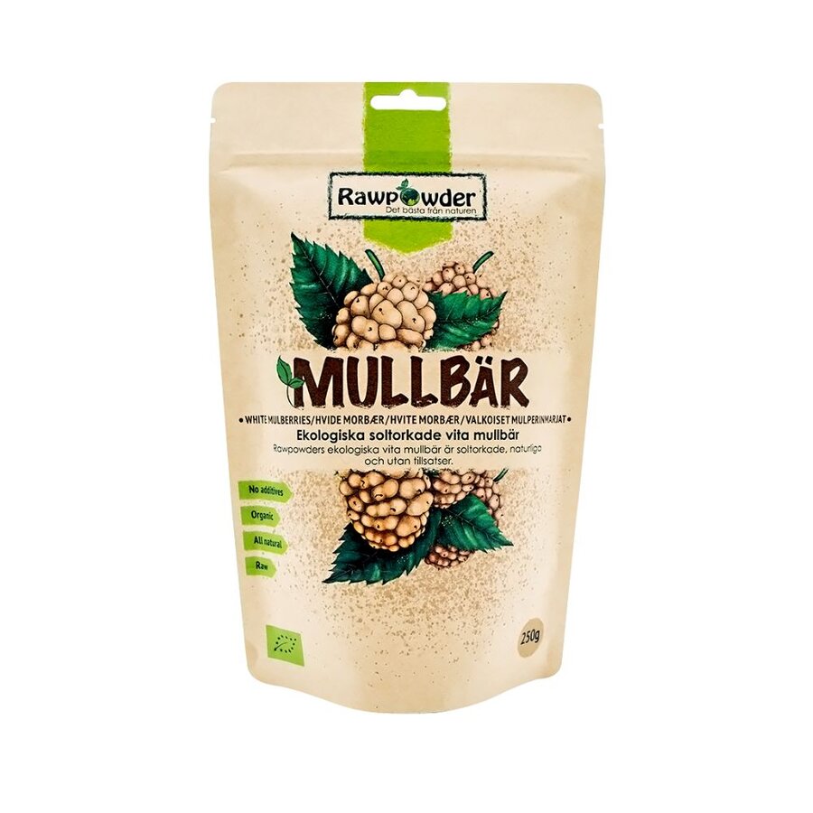 Rawpowder hvite morbær 250 g