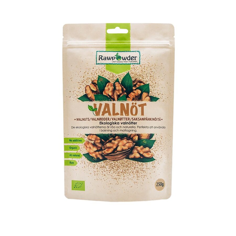 Rawpowder valnøtter halve økologisk 250 g