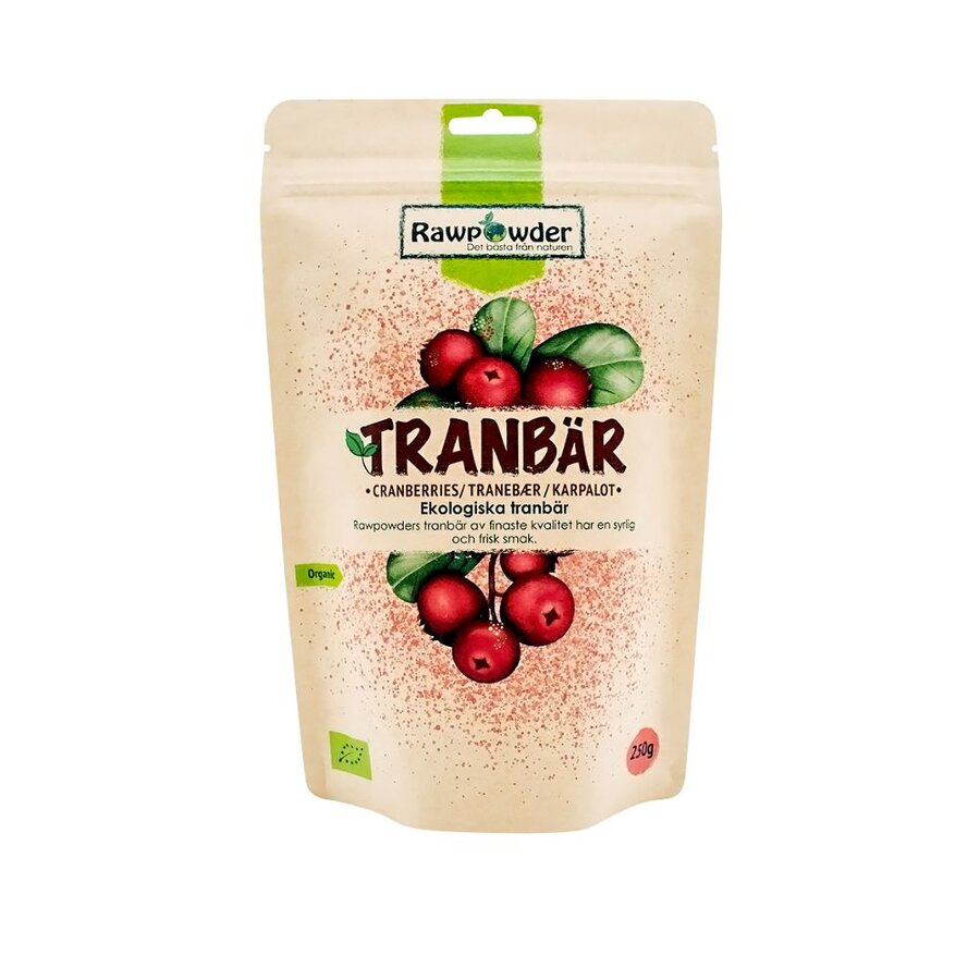 Rawpowder tørkede tranebær 250 g