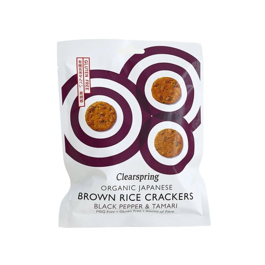 Clearspring rice crackers pepper & tamari 40 g