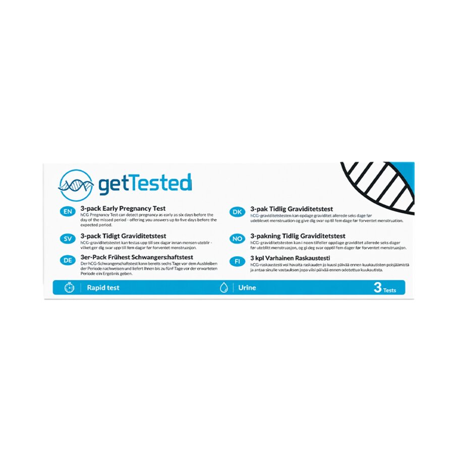 GetTested tidlig graviditetstest 3 stk