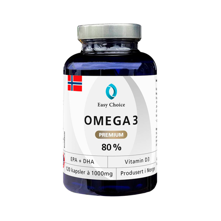 Easy. Choice omega 3 premium fiskeolje 80% 120 kapsler