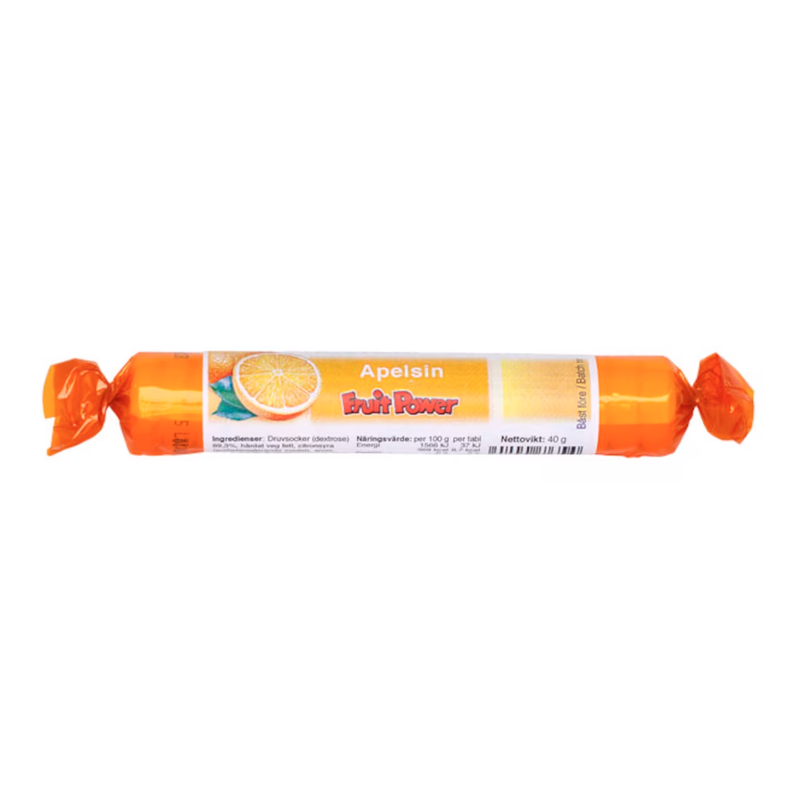 Fruit Power druesukker tabletter appelsin 40 g