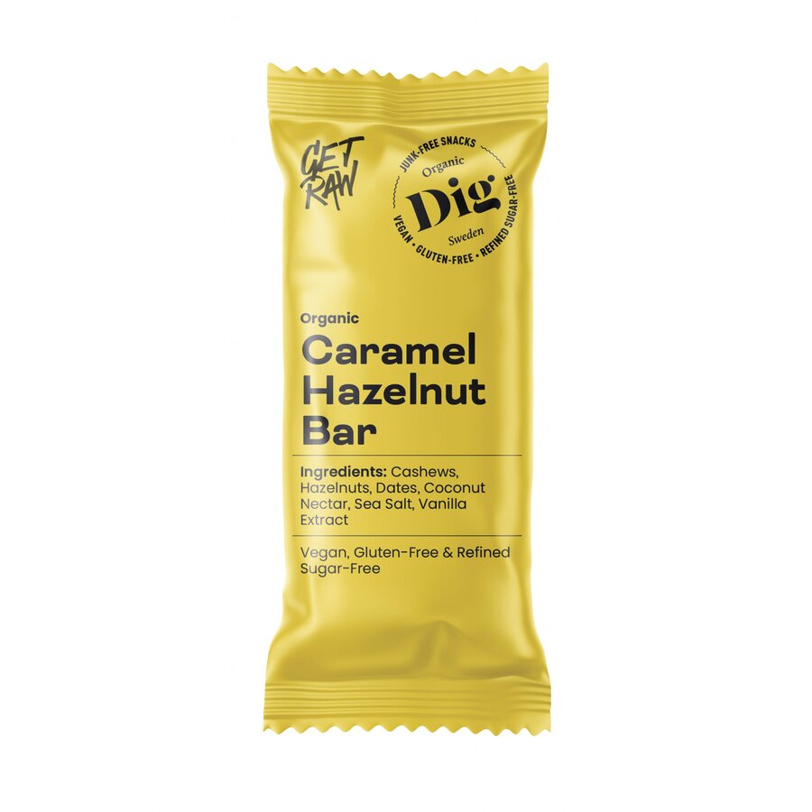 Get Raw karamell & hasselnøtt bar 42 g