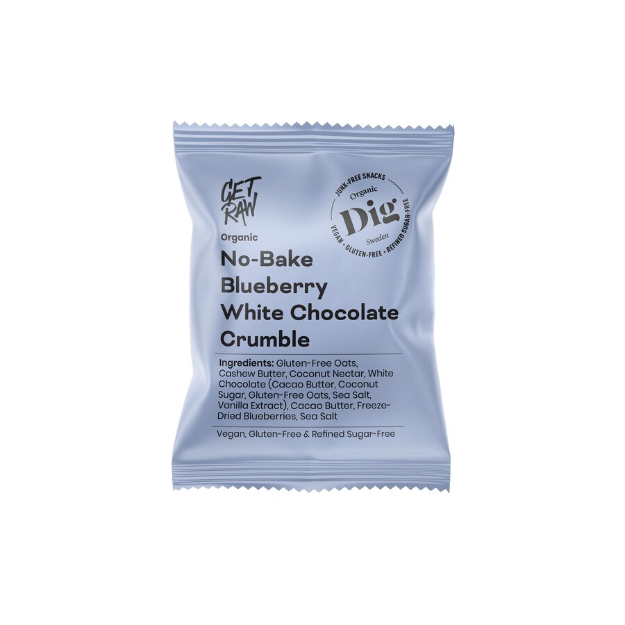 Get Raw no bake blåbær & hvit sjokolade crumble 35 g
