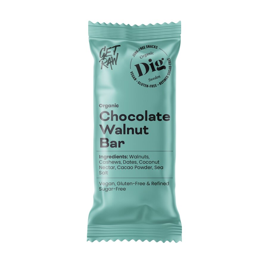 Get Raw sjokolade & valnøtt bar 42 g