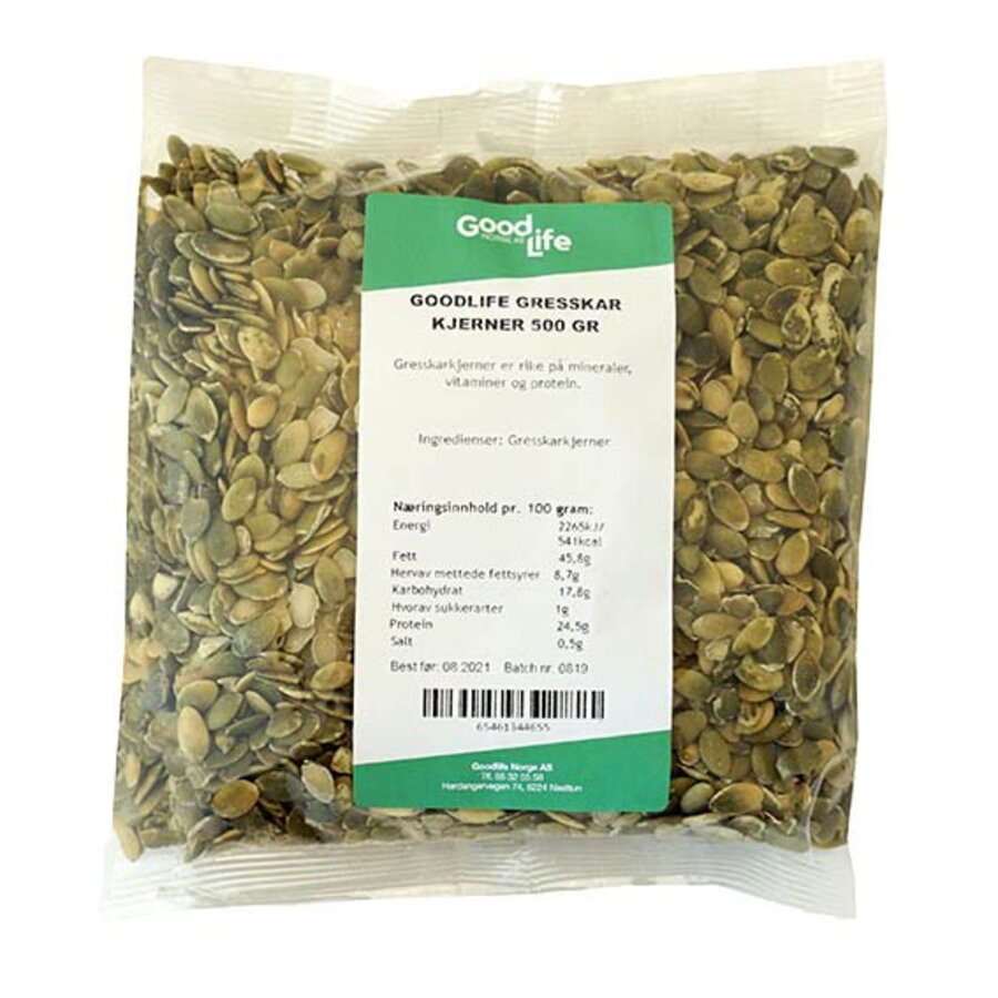 Goodlife gresskar kjerner 500 g