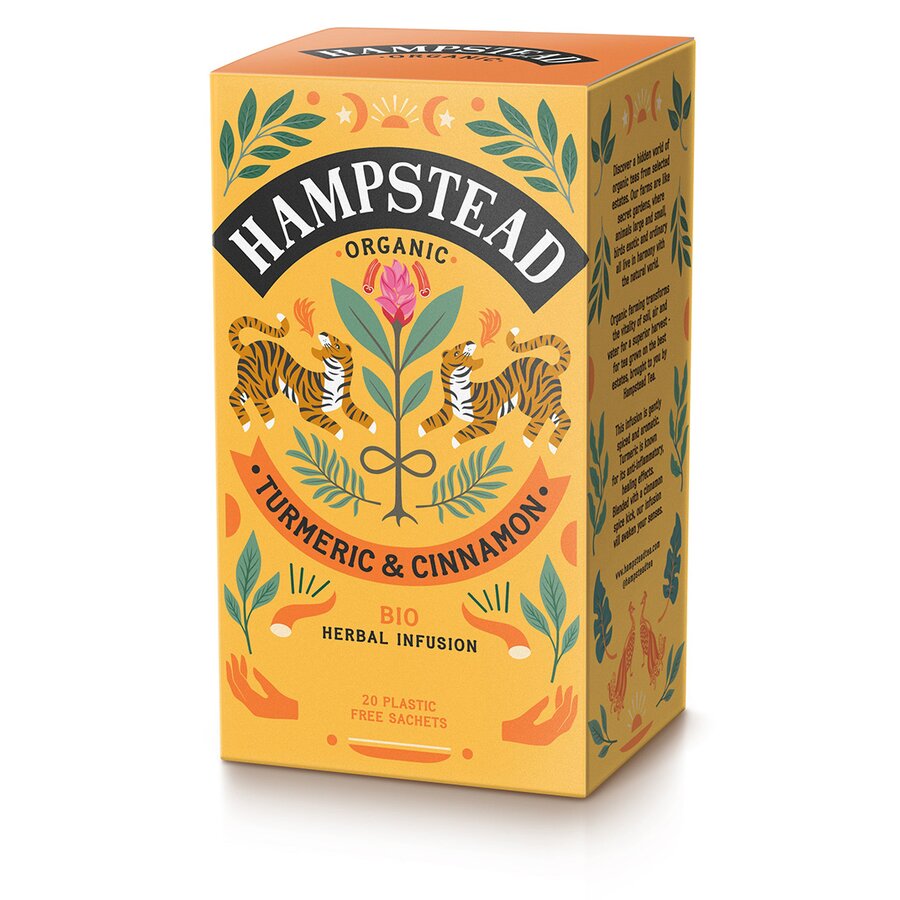 Hampstead Tea økologisk gurkemeie & kanel te 20 poser