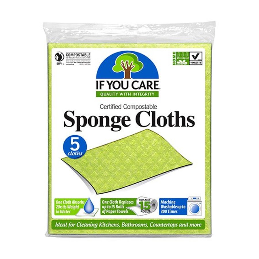 If you care 100% natural sponge cloths 5 stk