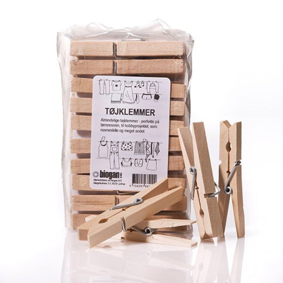 Klesklyper laget av naturlige materialer 50 stk