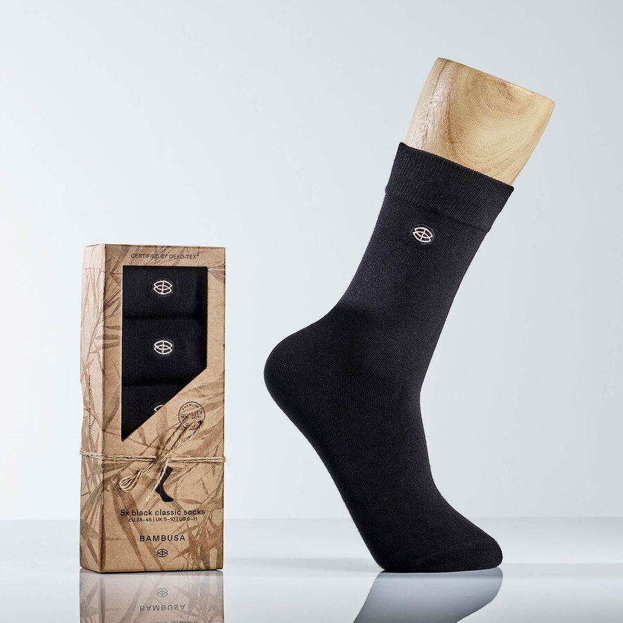 Bambusa dressokker sort 5 par