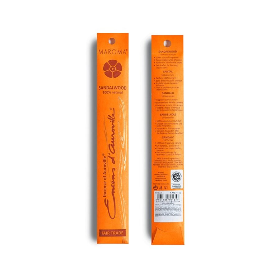Maroma røkelse sandalwood 10 pinner