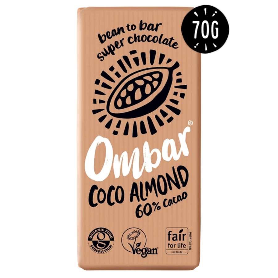 Ombar økologisk sjokolade med mandler 70 g