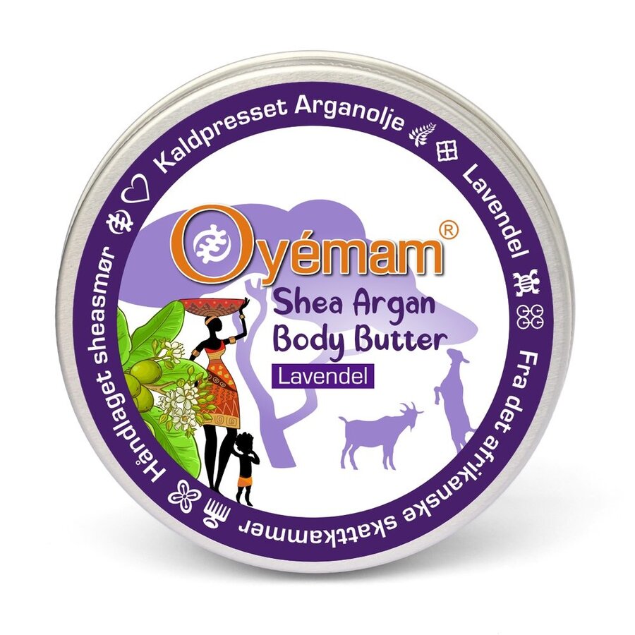 Oyemam shea argan body butter lavendel 130 g