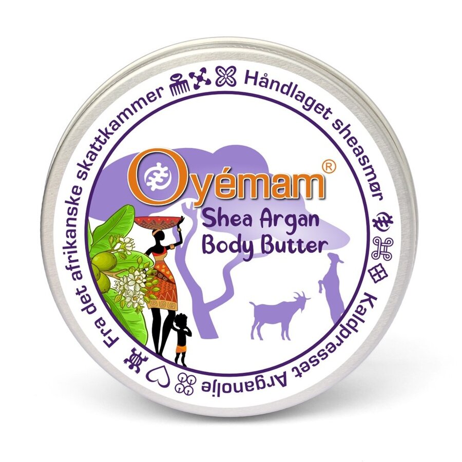 Oyemam shea argan body butter uparfymert 130 g