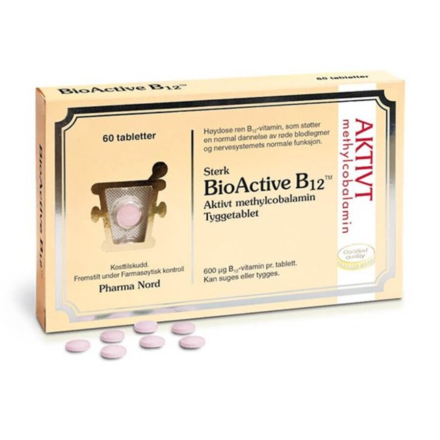 Pharma Nord bio-active B12 600 µg 60 tyggetabletter