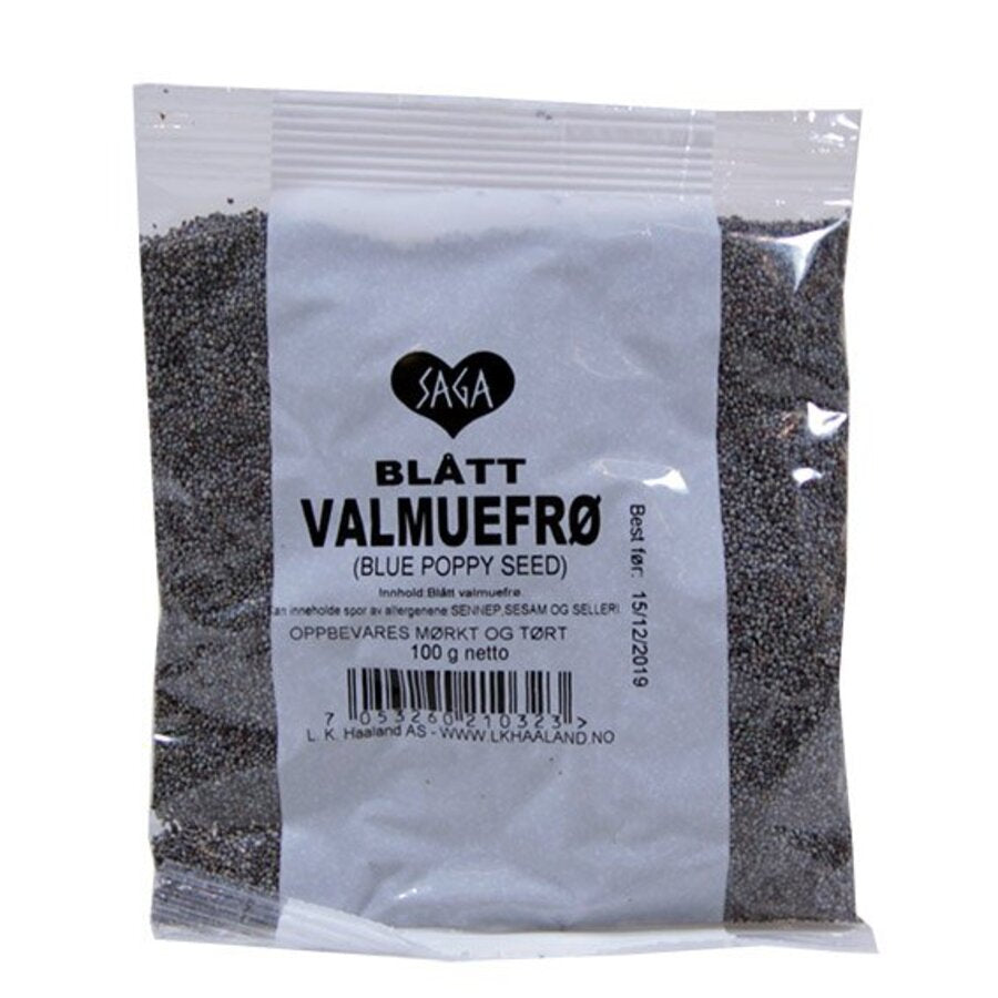 Saga blå valmuefrø pose 75 g