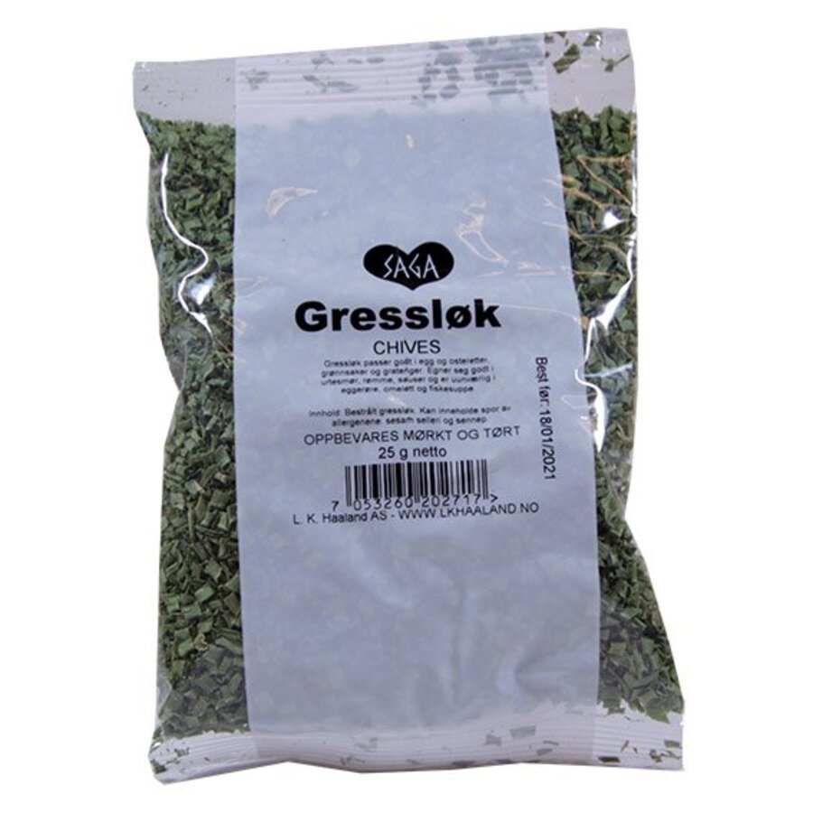 Saga tørket gressløk pose 15 g