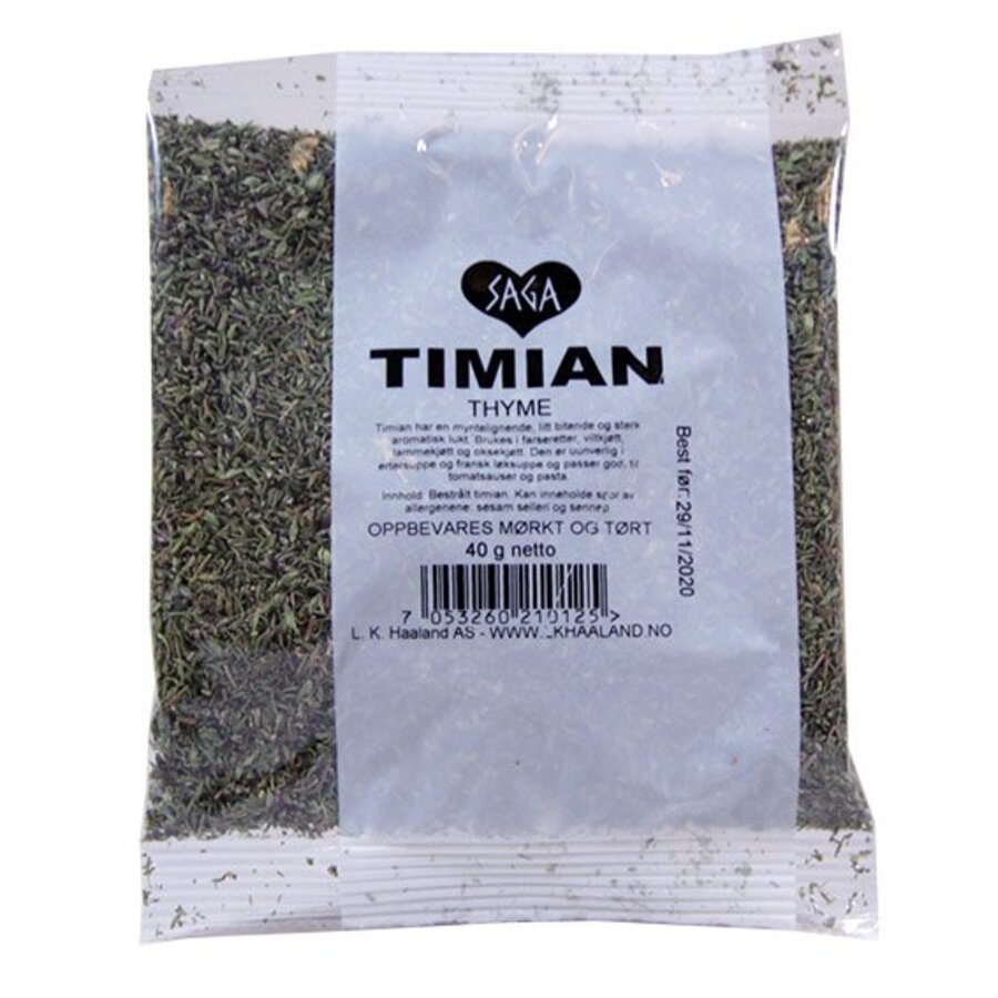 Saga tørket timian pose 25 g