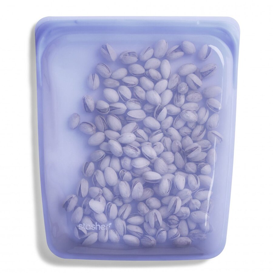 Stasher silicone bag half gallon size amethyst 26 x 22 cm