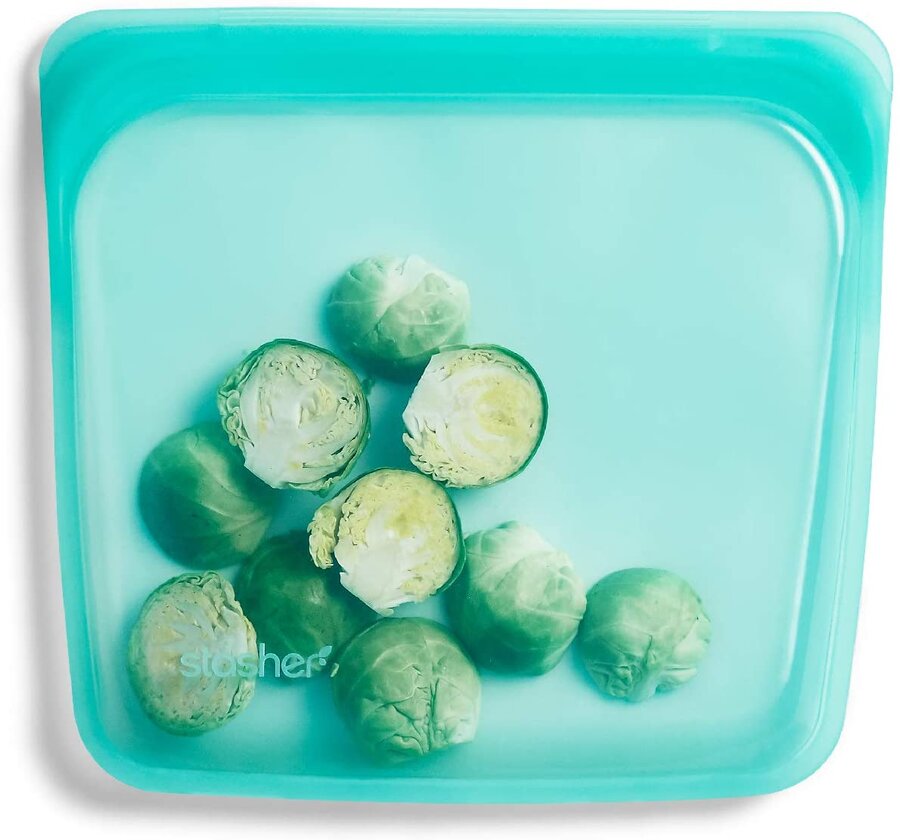 Stasher silicone sandwich bag aqua 19 x 18 cm