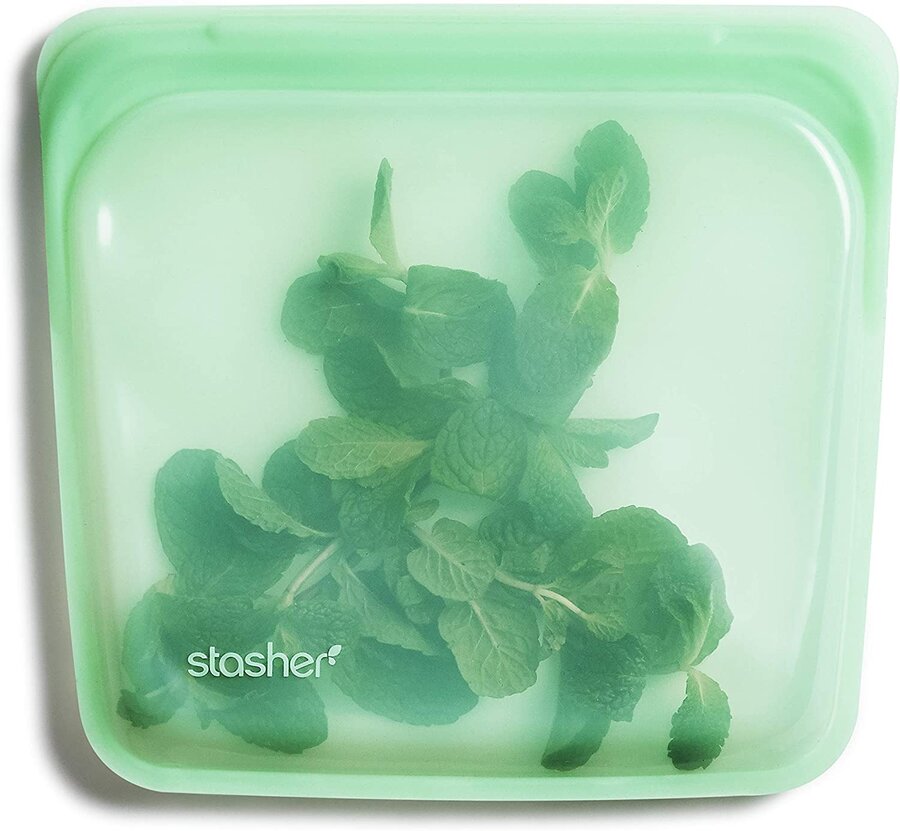 Stasher silicone sandwich bag mint 19 x 18 cm