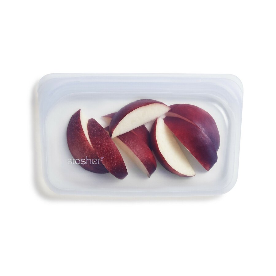 Stasher silicone snack bag clear 19 x 12 cm