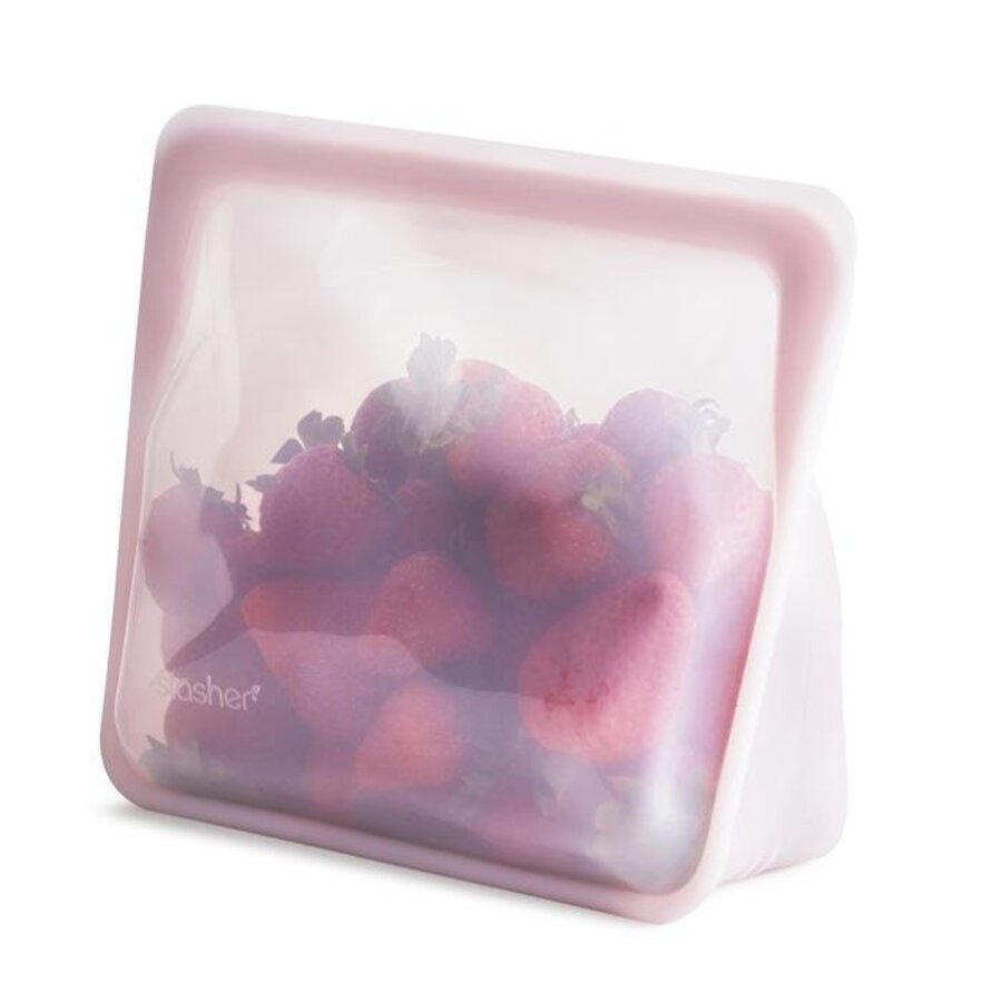 Stasher stand up bag rose 20 x 18 x 9 cm