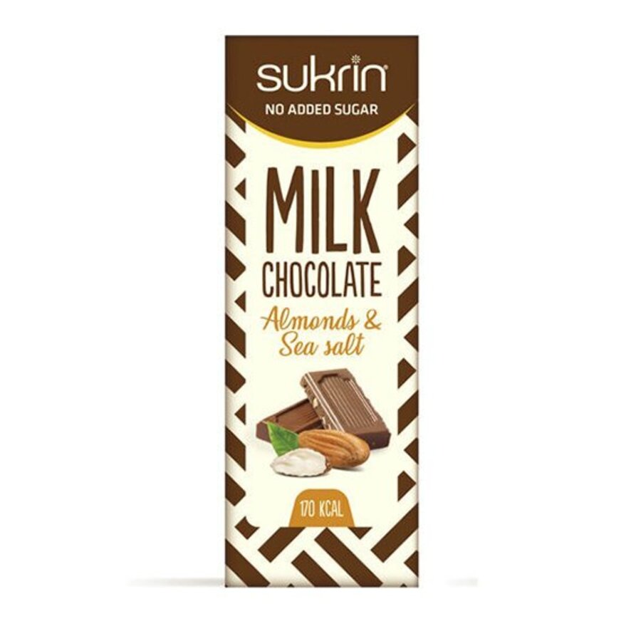 Sukrin melkesjokolade m/mandler & havsalt 40 g