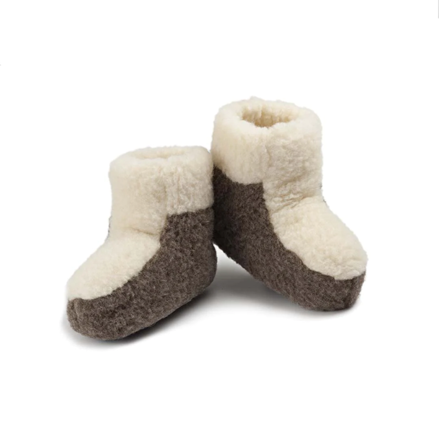 Ull Norge tøfler brun/hvit str 35/36