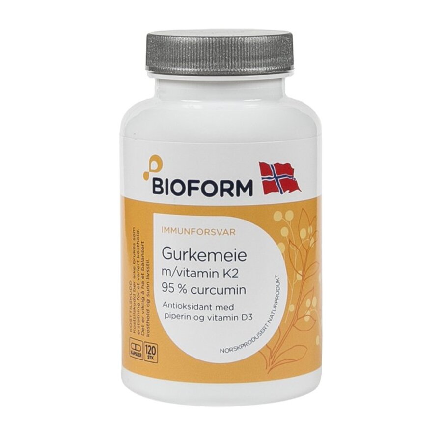 Bioform gurkemeie m/vitamin K2 120kap
