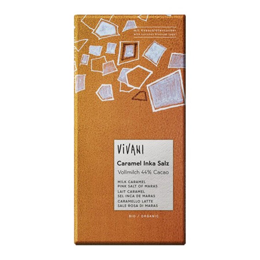 Vivani melkesjokolade karamel & inkasalt 80 gr