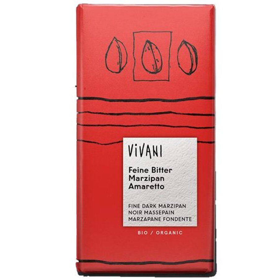 Vivani mørk marsipan amaretto øko 100 gr