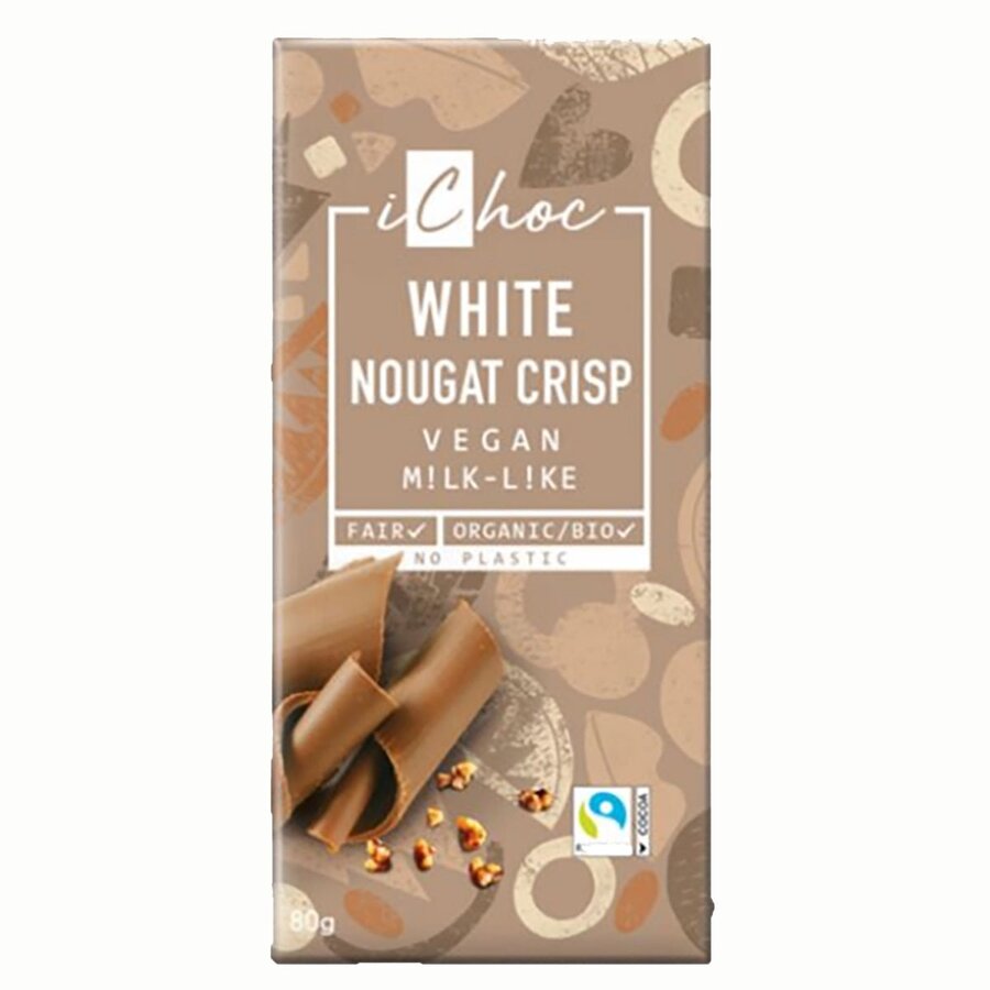 iChoc hvit sjokolade med nougat crisp 80 g