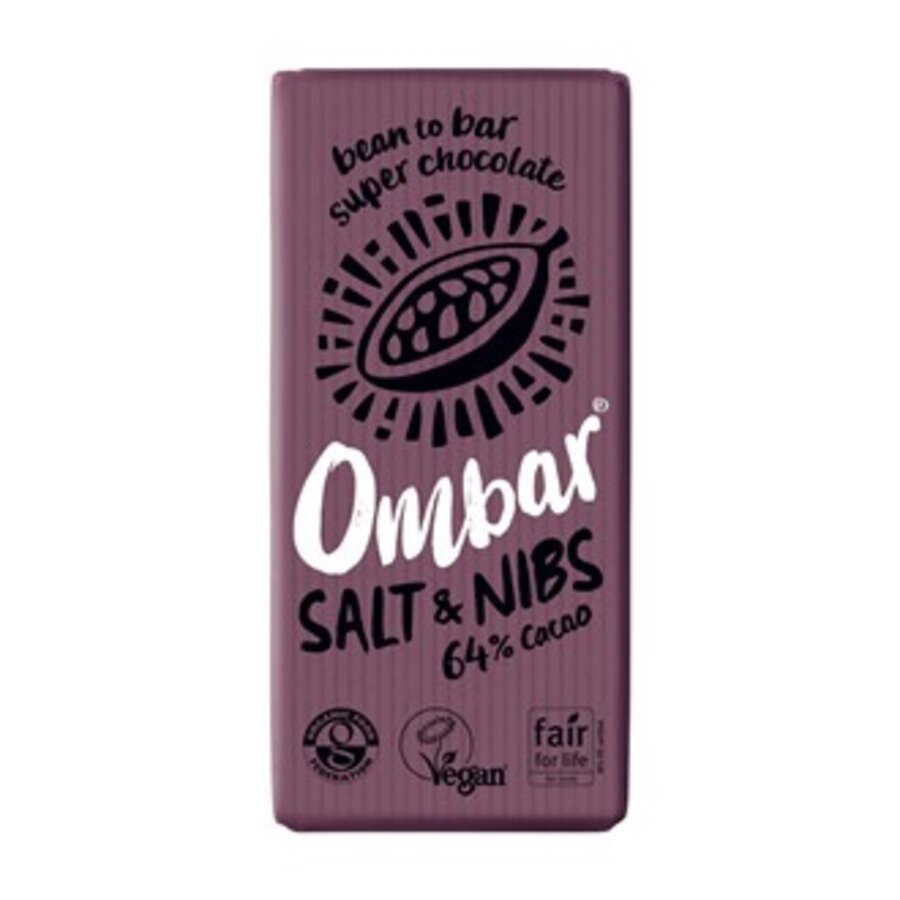 Ombar økologisk sjokolade med salt & nibs 70 g