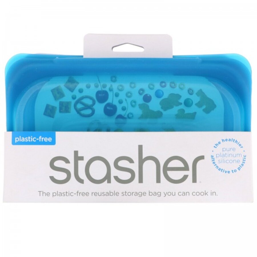 Stasher silcone snack bag blueberry 19 x 12 cm