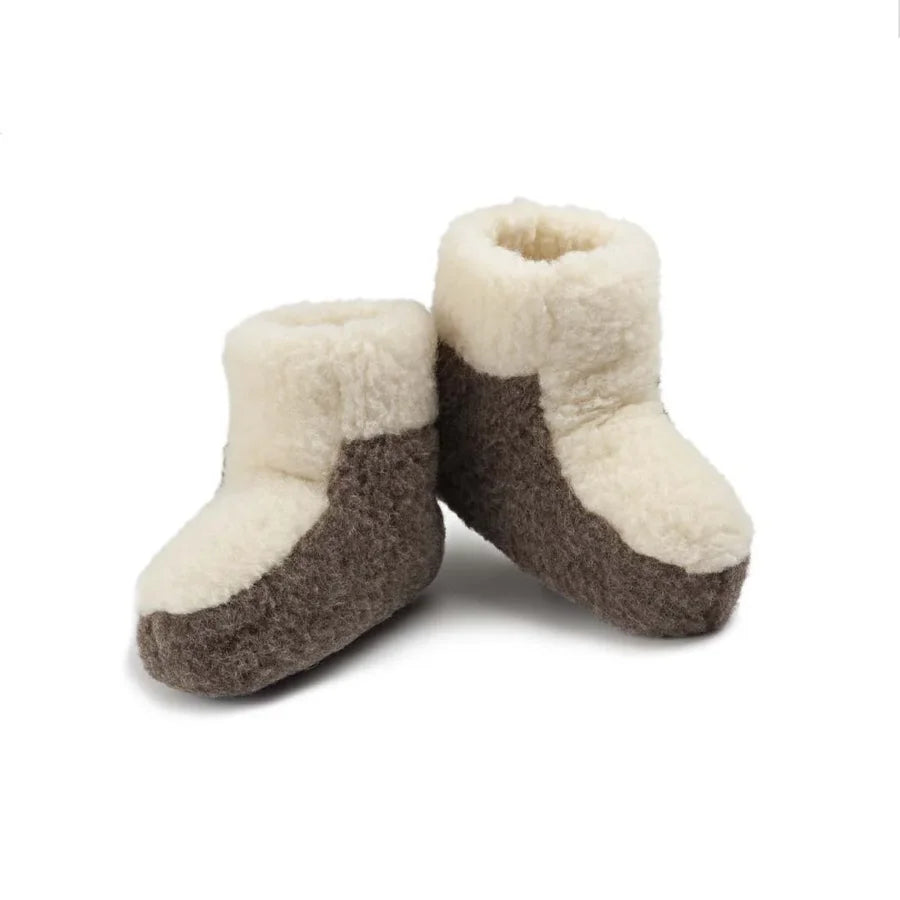 Ull Norge tøfler brun/hvit str 45/46