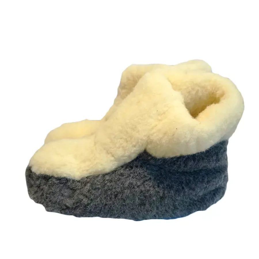 Ull Norge tøfler grå/hvit str 41/42