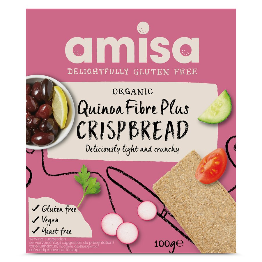 Amisa Quinoa Fiber Plus Knekkebrød Øko 100gr