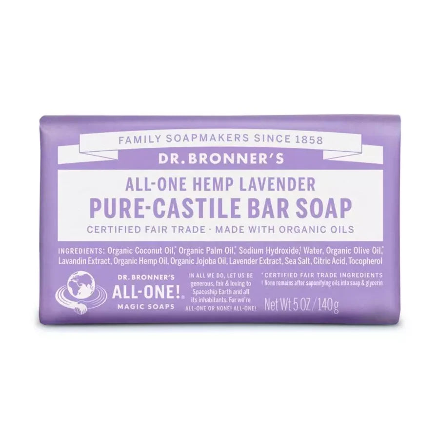 Dr Bronner pure castile såpestykke lavendel såpe 140 g